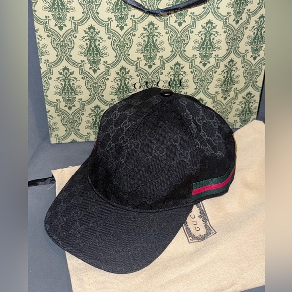 Gucci Other - Gucci Original GG Canvas Baseball Hat with Web in black.